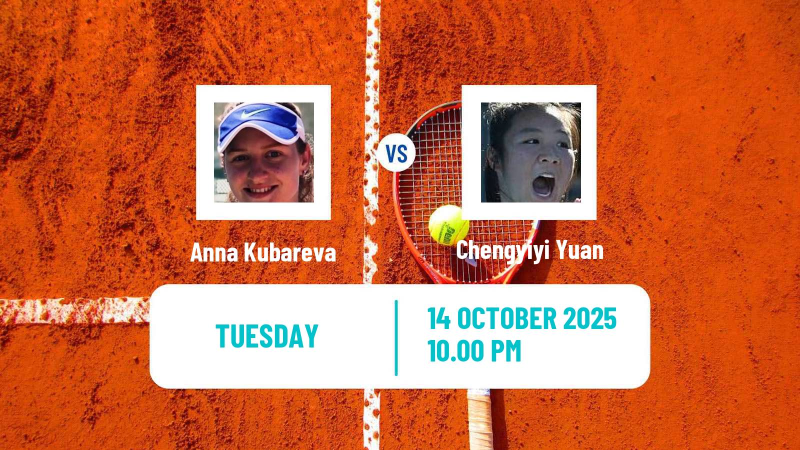 Tennis ITF W35 Huzhou Women Anna Kubareva - Chengyiyi Yuan