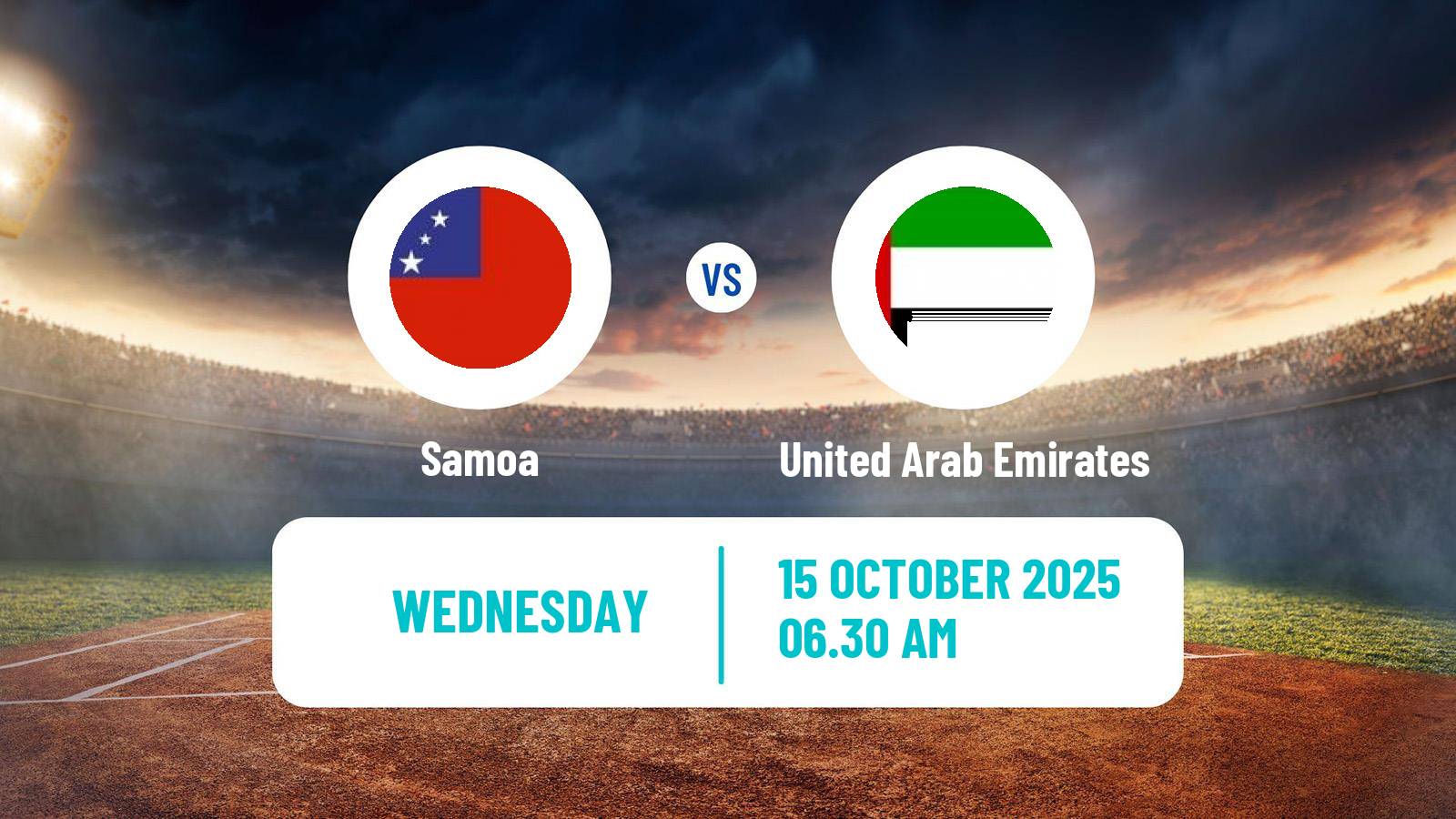 Cricket ICC World Twenty20 Samoa - United Arab Emirates