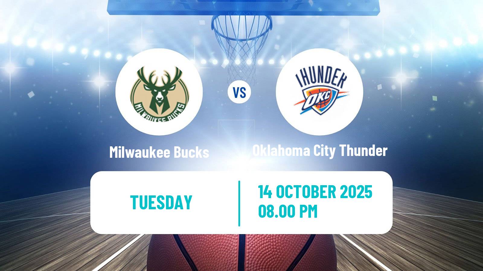Basketball NBA Milwaukee Bucks - Oklahoma City Thunder
