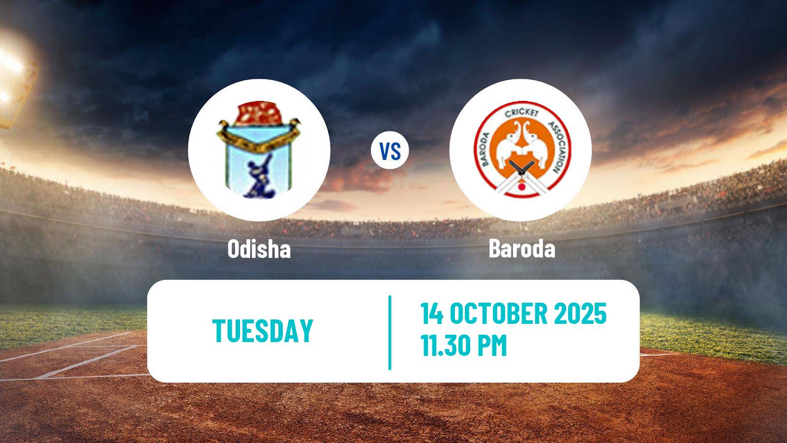Cricket Ranji Trophy Odisha - Baroda