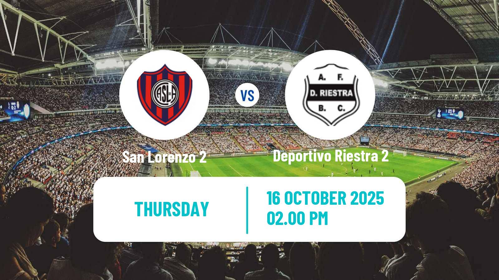 Football Argentinian Reserve League San Lorenzo 2 - Deportivo Riestra 2