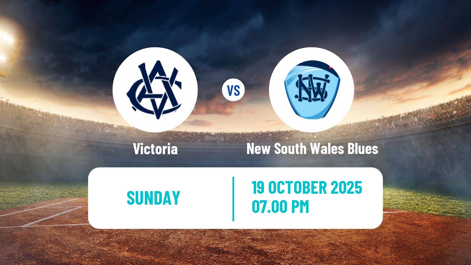 Cricket Australian One-Day Cup Victoria - New South Wales Blues