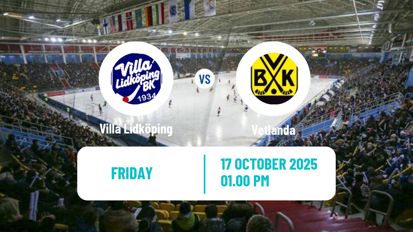 Bandy Swedish Elitserien Bandy Villa Lidköping - Vetlanda