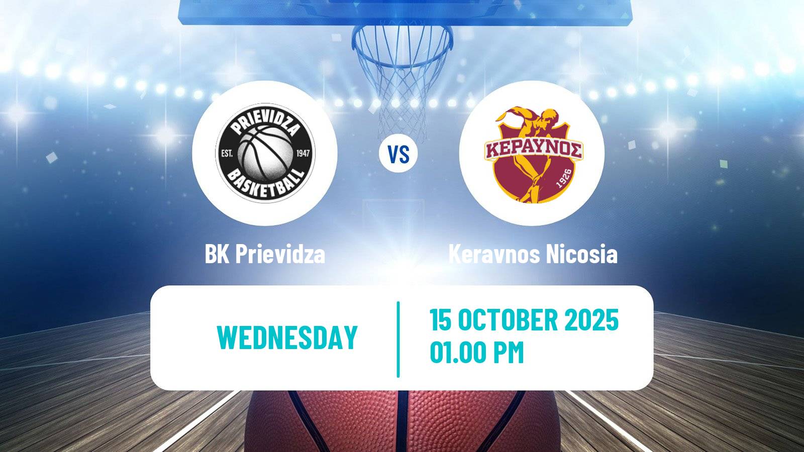 Basketball FIBA Europe Cup Prievidza - Keravnos Nicosia