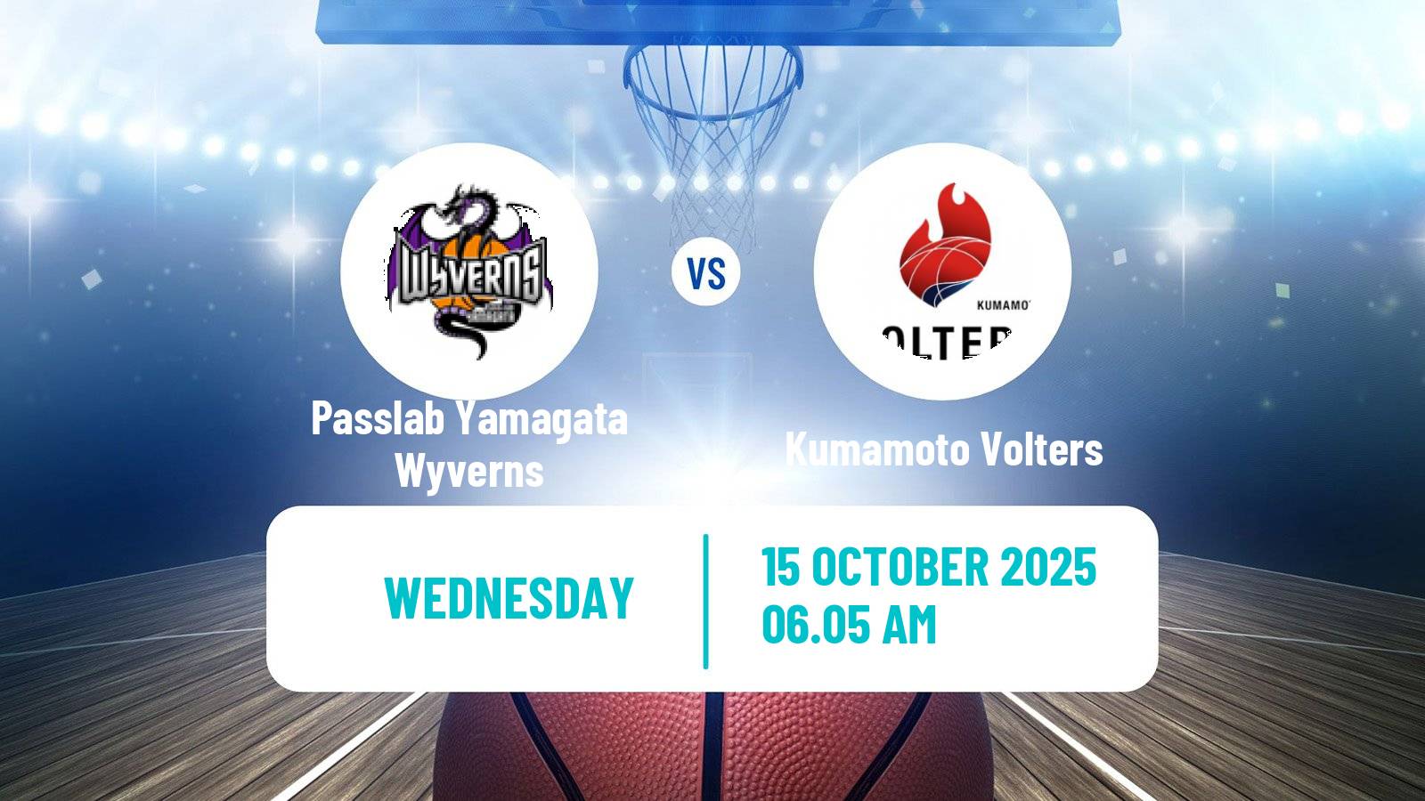 Basketball Japan B2 League Basketball Passlab Yamagata Wyverns - Kumamoto Volters