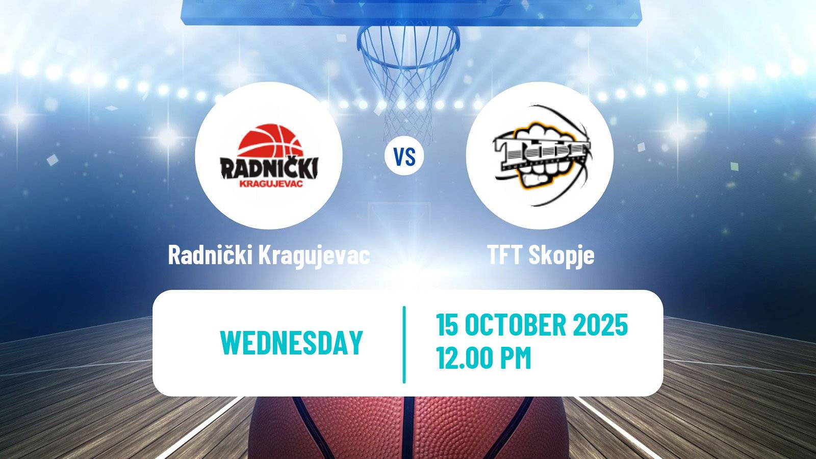 Basketball Adriatic League 2 Radnički Kragujevac - TFT Skopje