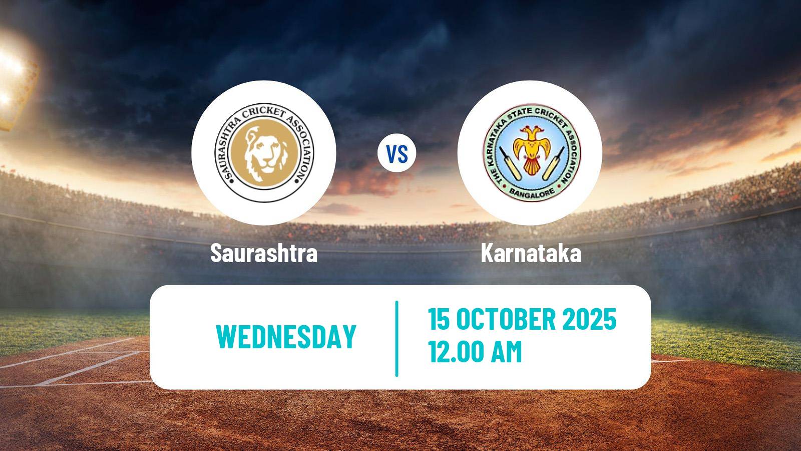Cricket Ranji Trophy Saurashtra - Karnataka
