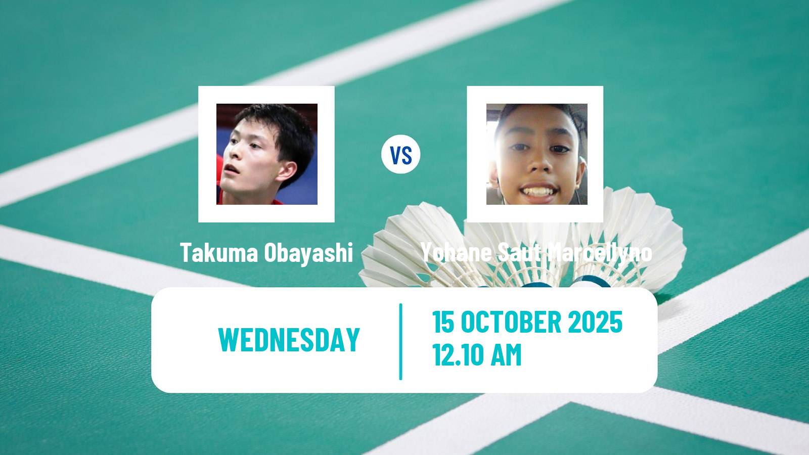 Badminton BWF World Tour Kl Masters Malaysia Super 100 Men Takuma Obayashi - Yohane Saut Marcellyno