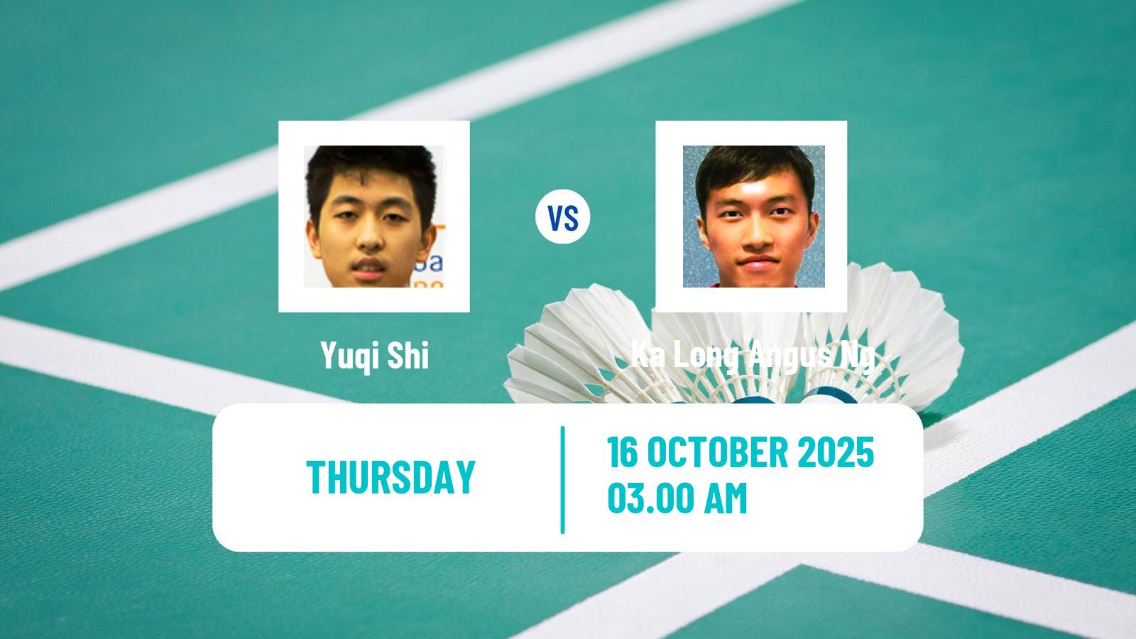 Badminton BWF World Tour Denmark Open Men Yuqi Shi - Ka Long Angus Ng