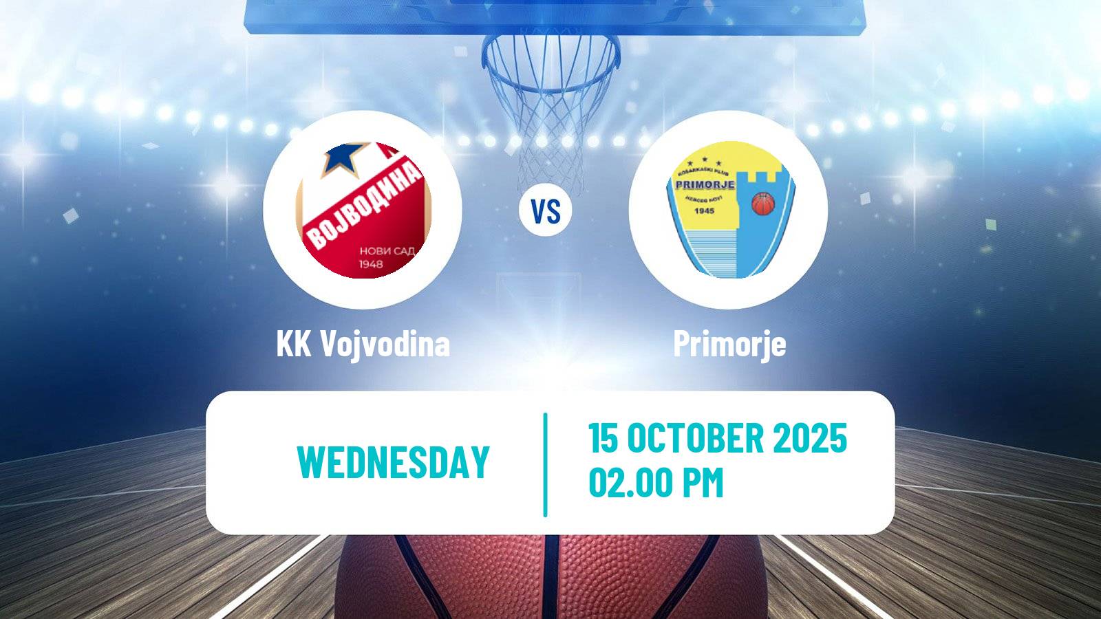Basketball Adriatic League 2 Vojvodina - Primorje