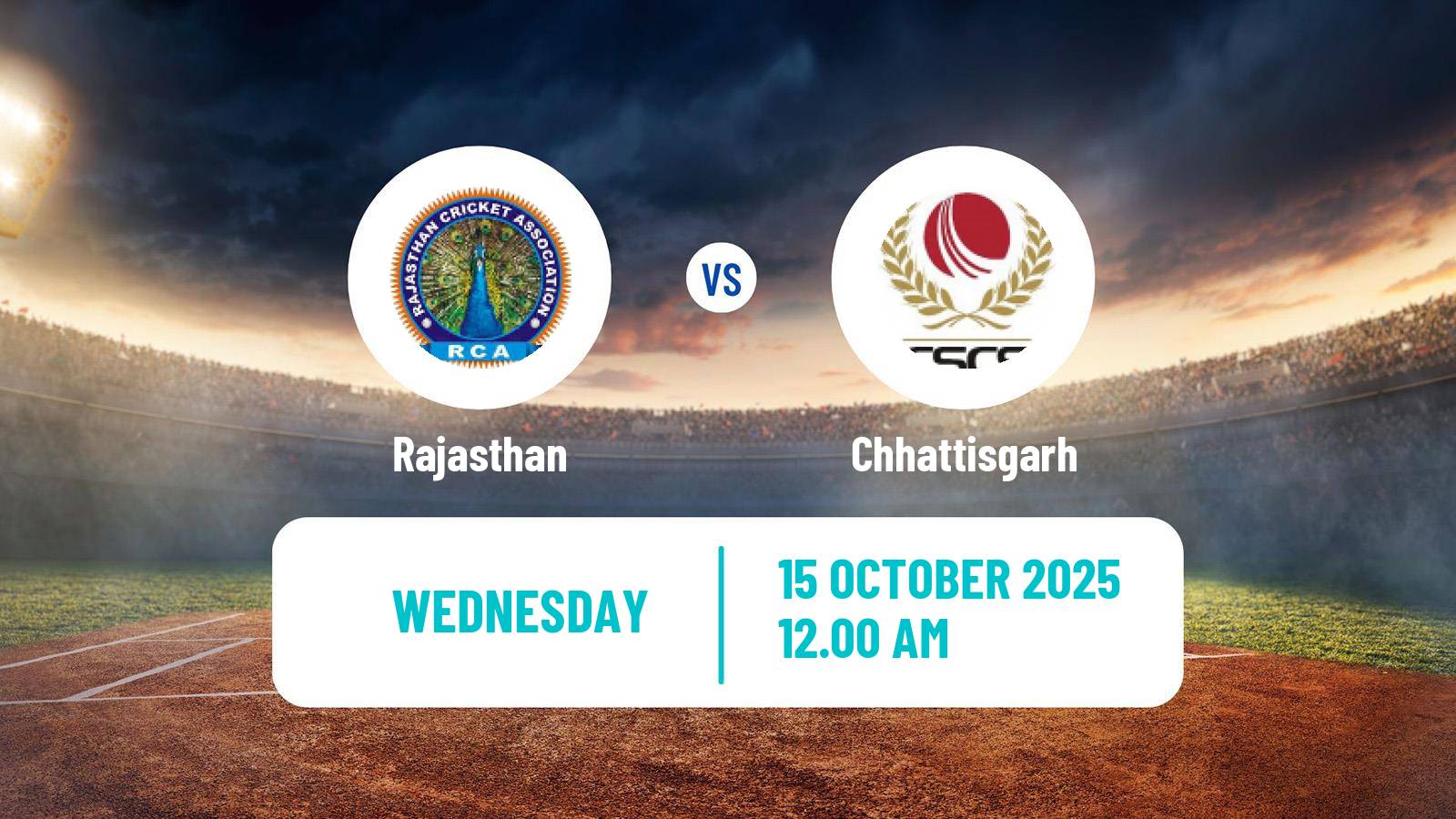 Cricket Ranji Trophy Rajasthan - Chhattisgarh