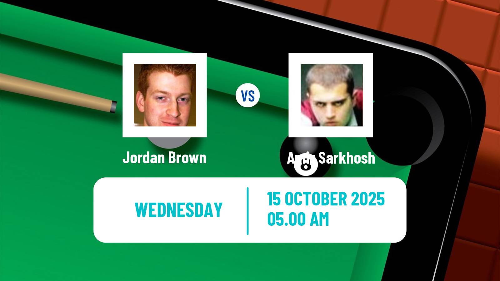 Snooker Scottish Open Jordan Brown - Amir Sarkhosh