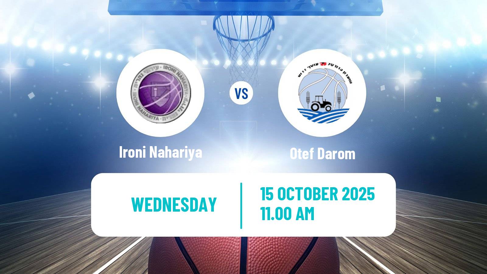 Basketball Israeli Liga Leumit Basketball Ironi Nahariya - Otef Darom