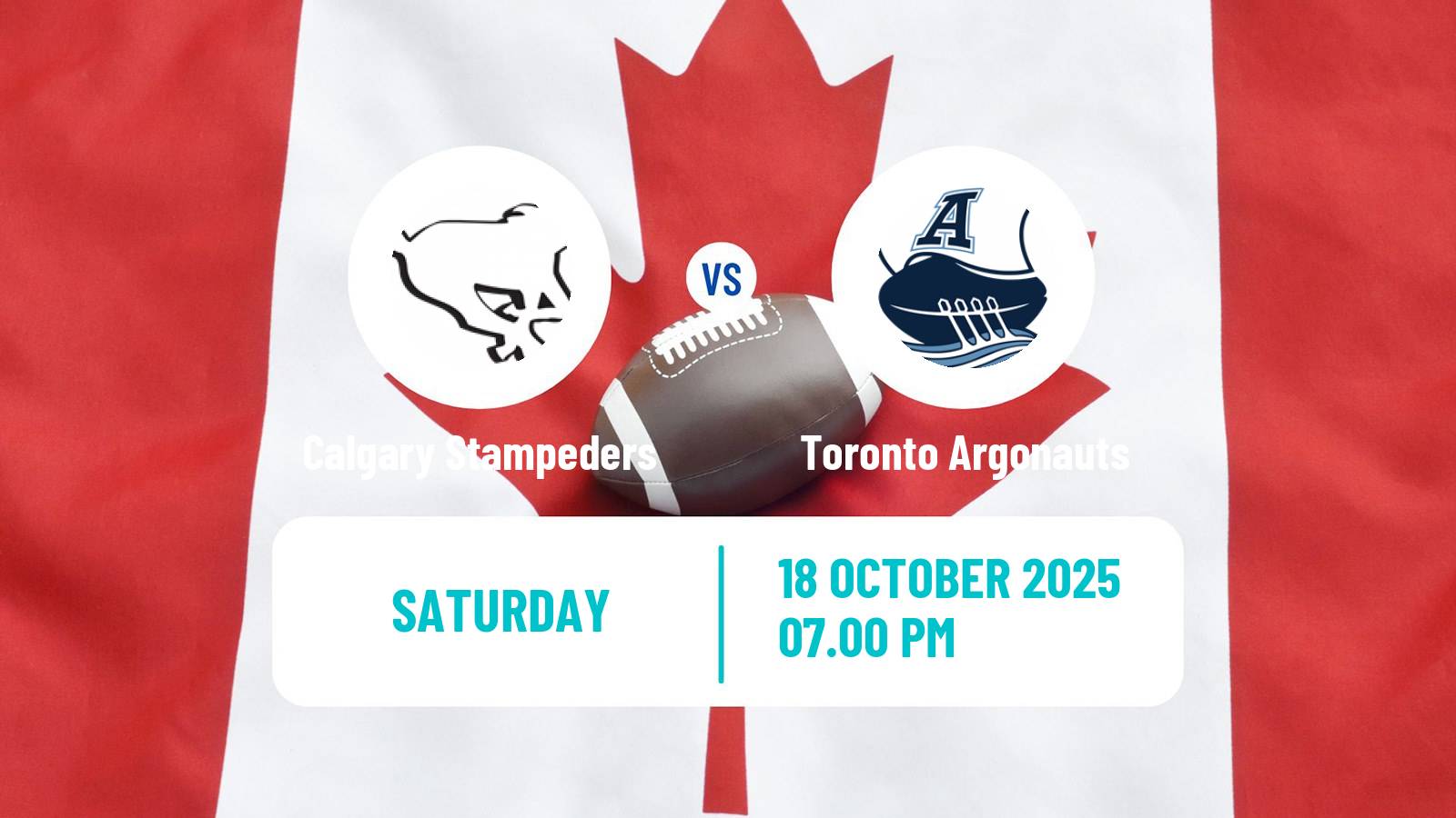 Canadian football CFL Calgary Stampeders - Toronto Argonauts