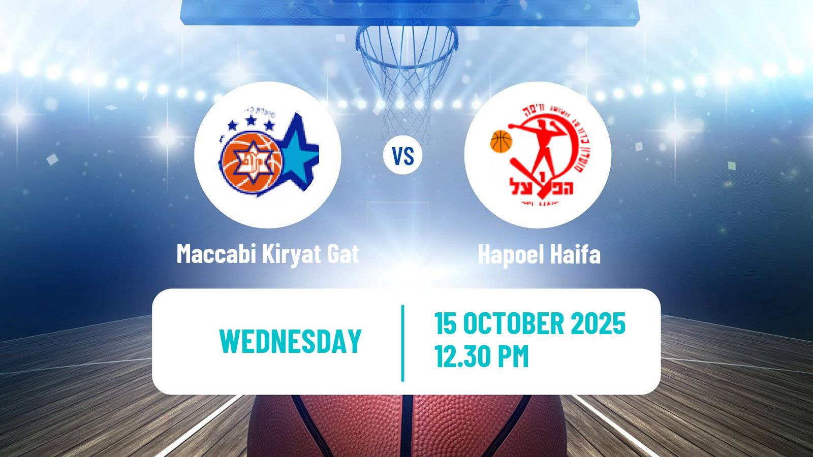 Basketball Israeli Liga Leumit Basketball Maccabi Kiryat Gat - Hapoel Haifa