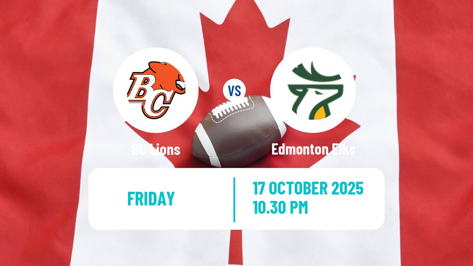 Canadian football CFL BC Lions - Edmonton Elks