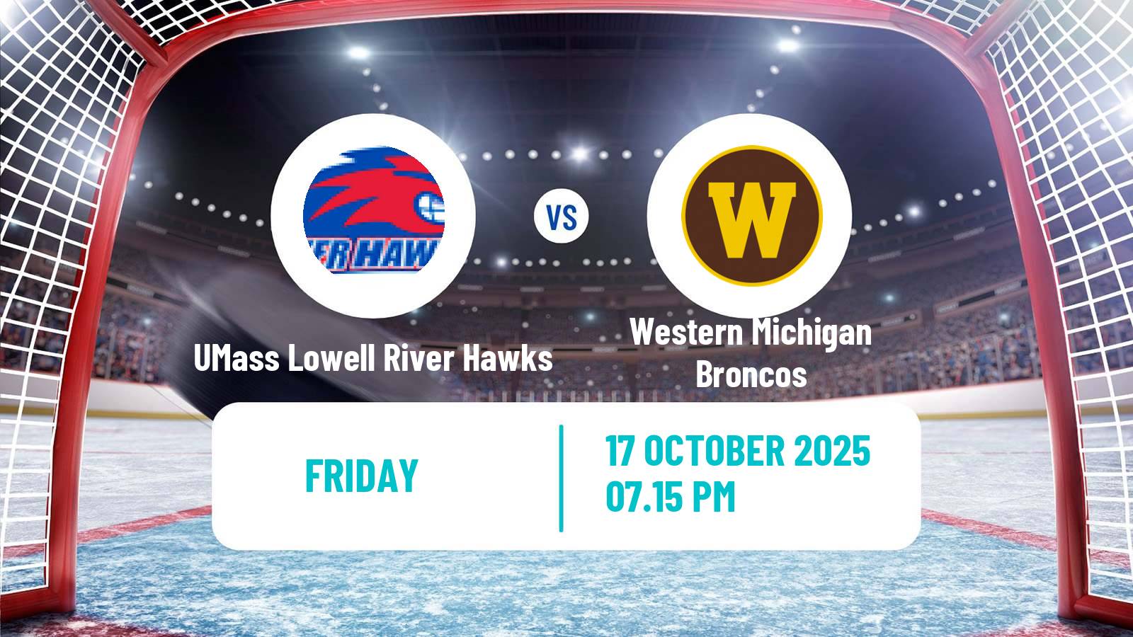 Hockey NCAA Hockey UMass Lowell River Hawks - Western Michigan Broncos