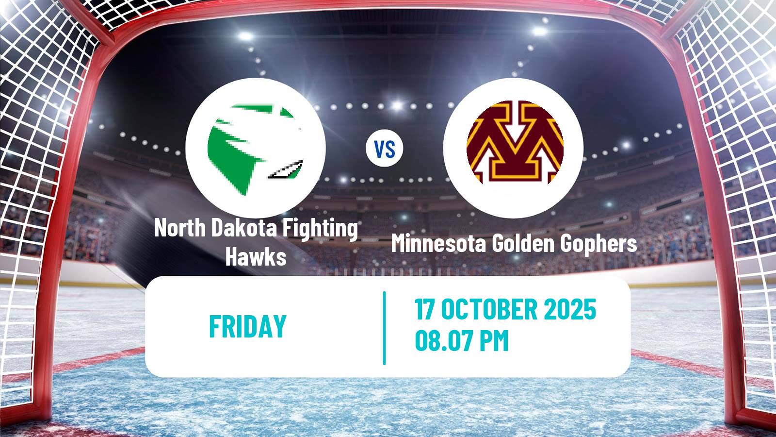 Hockey NCAA Hockey North Dakota Fighting Hawks - Minnesota Golden Gophers