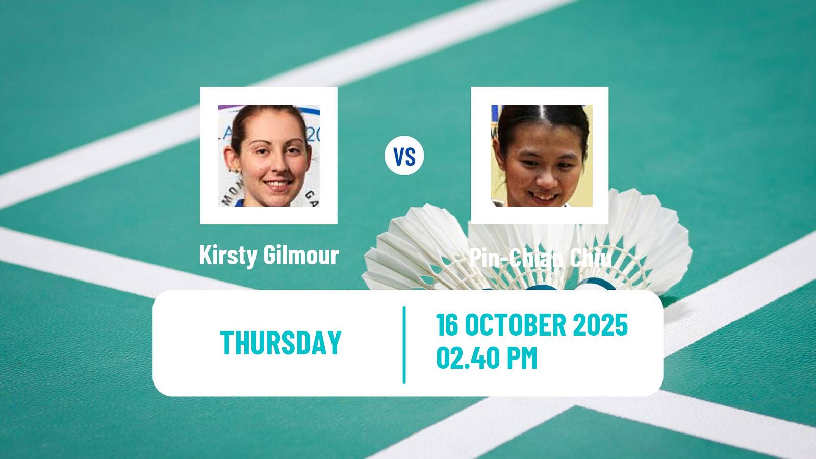 Badminton BWF World Tour Denmark Open Women Kirsty Gilmour - Pin-Chian Chiu