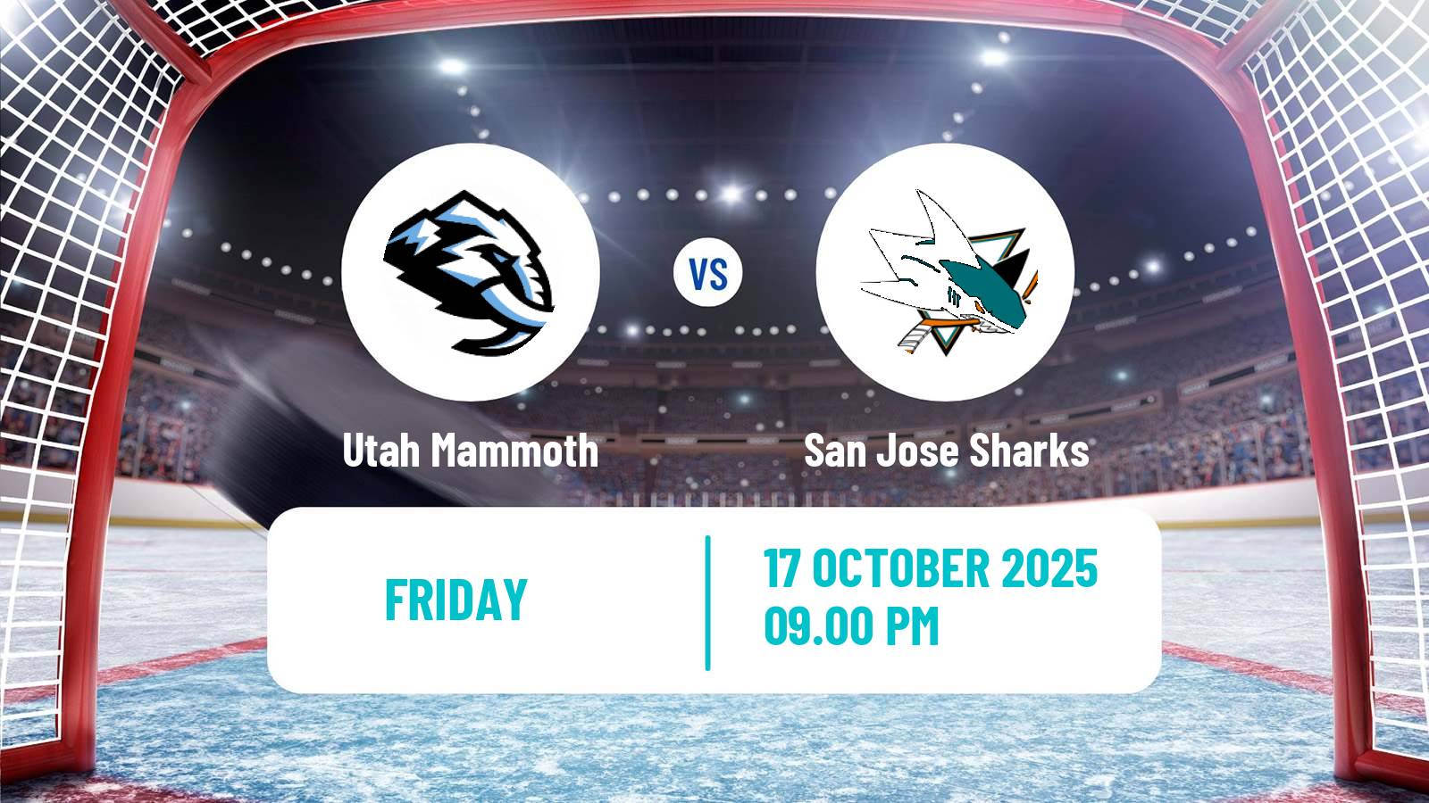 Hockey NHL Utah Mammoth - San Jose Sharks