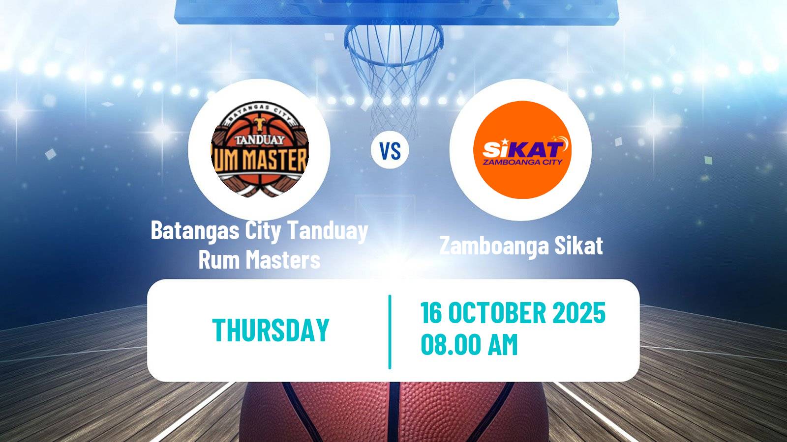 Basketball Philippines MBPL  Batangas City Tanduay Rum Masters - Zamboanga Sikat