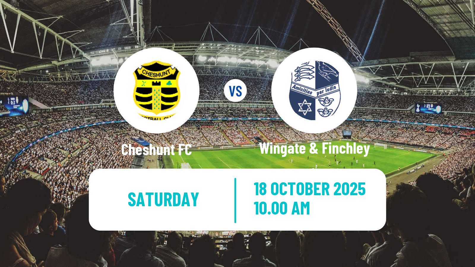 Football English Isthmian League Premier Division Cheshunt - Wingate & Finchley