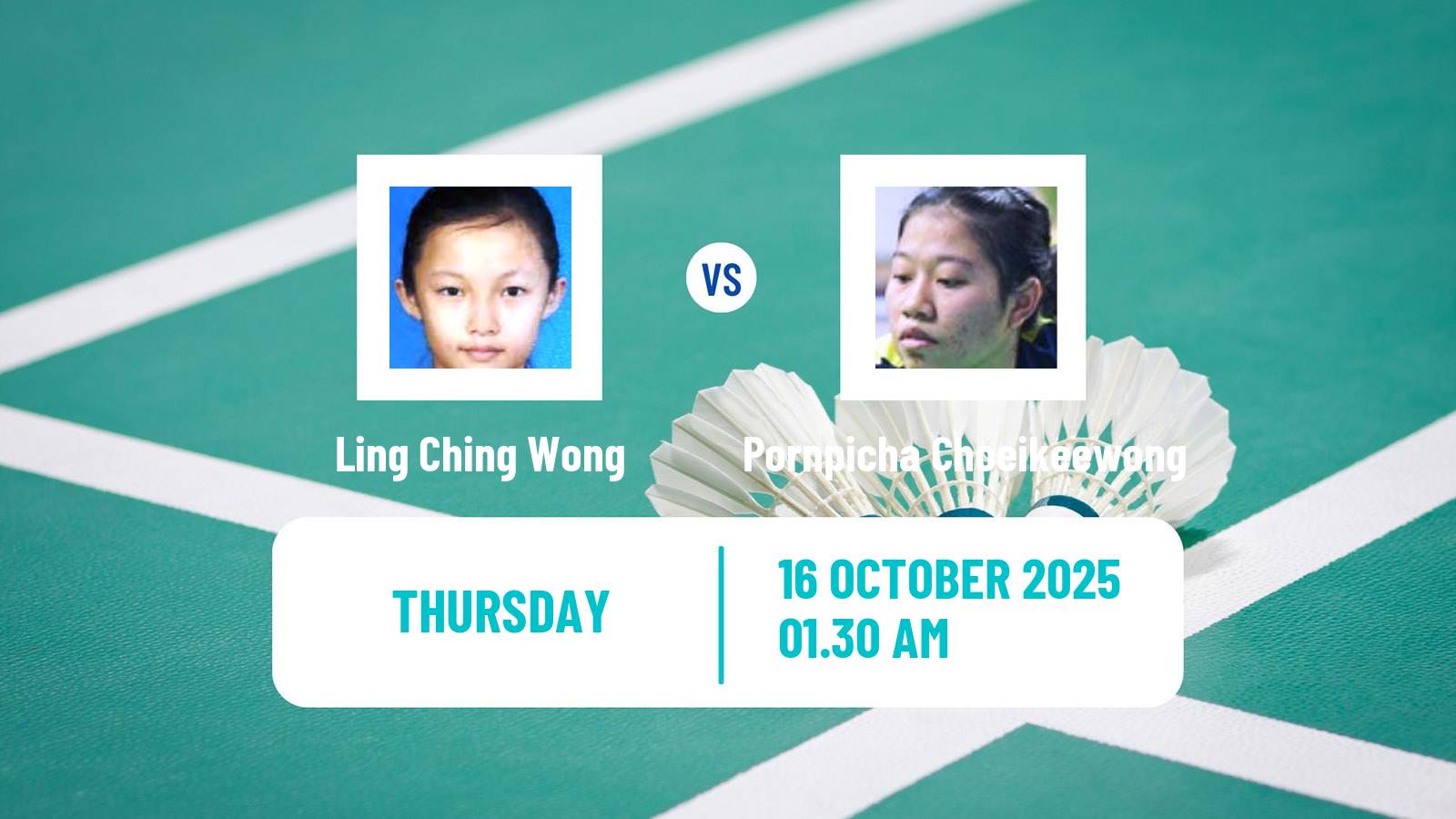 Badminton BWF World Tour Kl Masters Malaysia Super 100 Women Ling Ching Wong - Pornpicha Choeikeewong