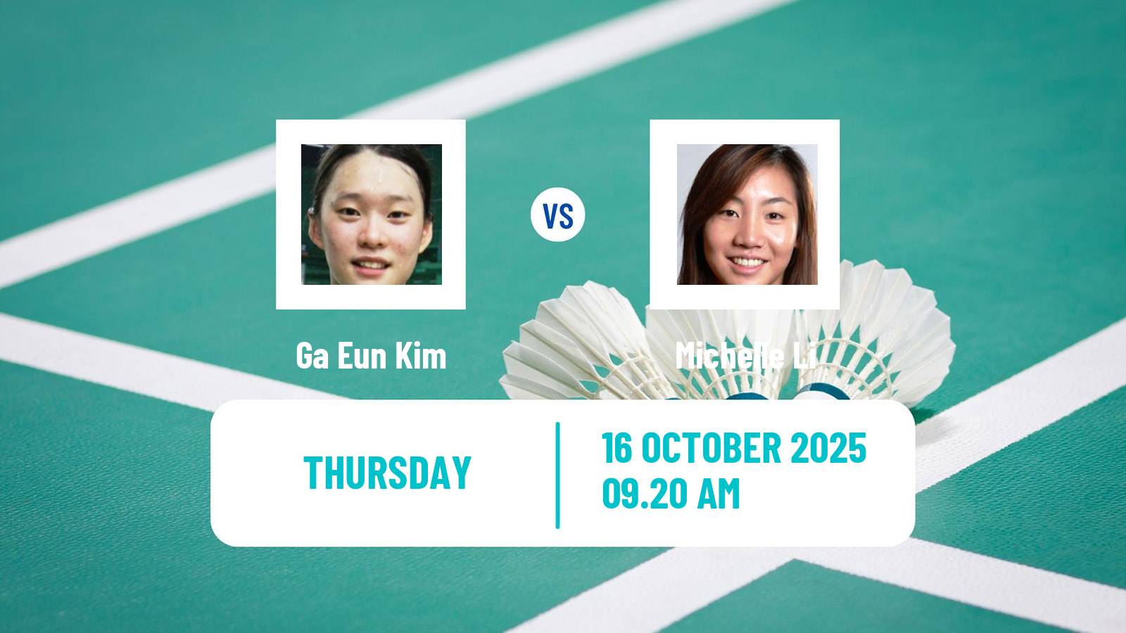 Badminton BWF World Tour Denmark Open Women Ga Eun Kim - Michelle Li
