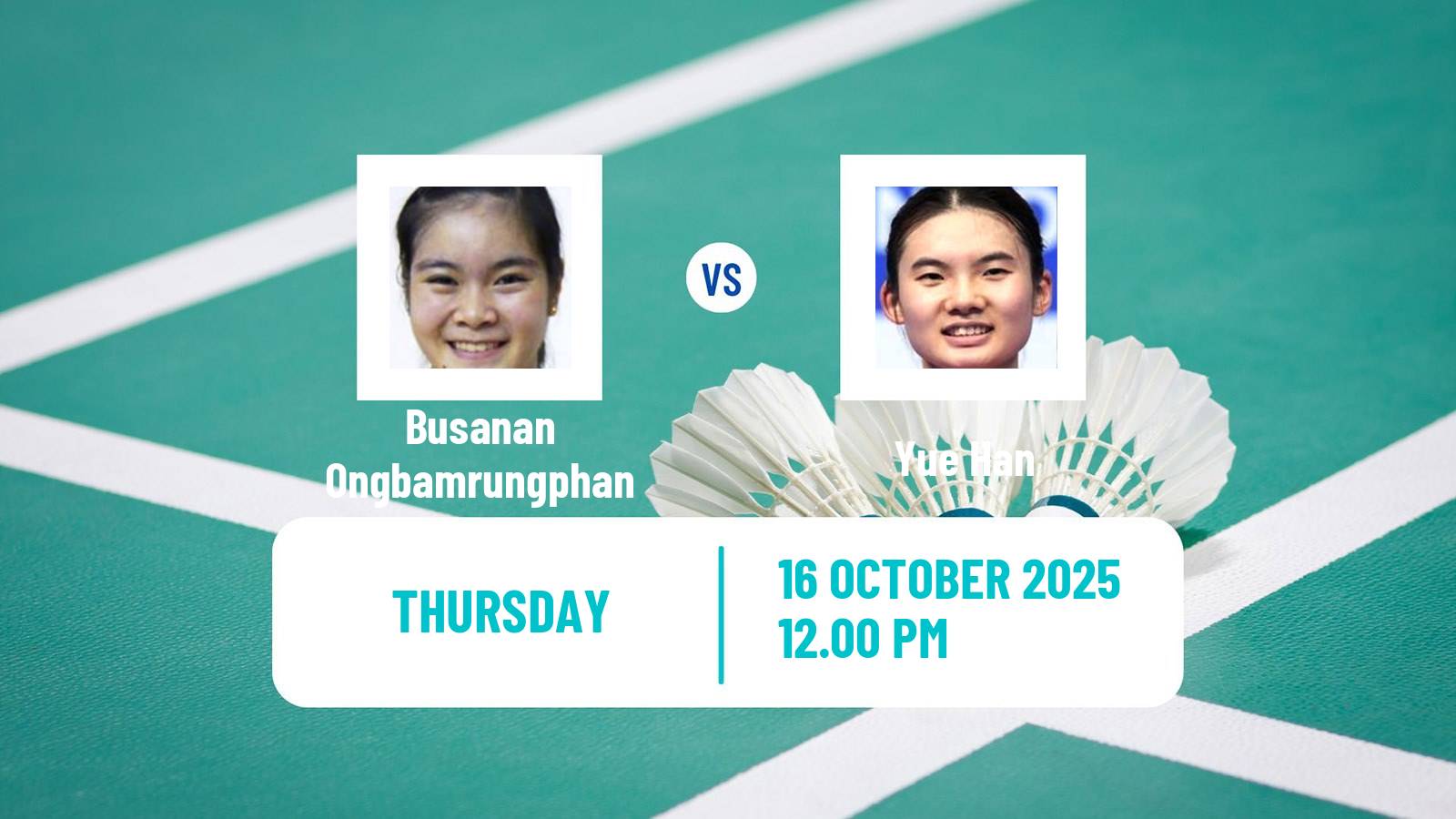 Badminton BWF World Tour Denmark Open Women Busanan Ongbamrungphan - Yue Han