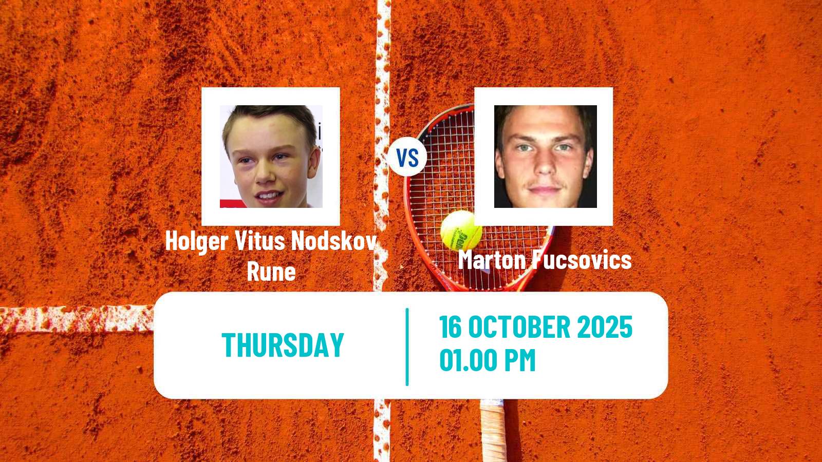 Tennis ATP Stockholm Holger Vitus Nodskov Rune - Marton Fucsovics