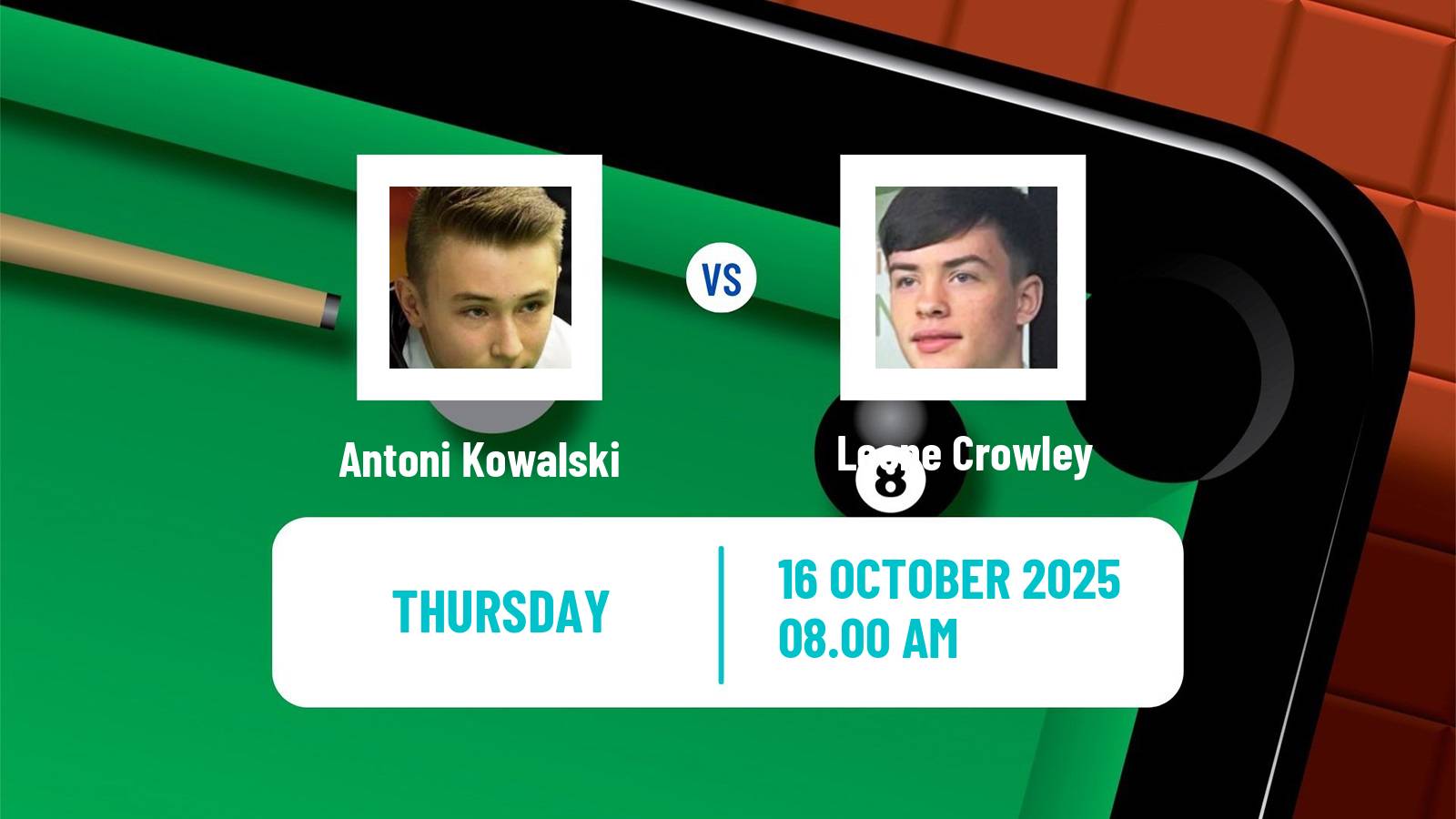 Snooker Scottish Open Antoni Kowalski - Leone Crowley