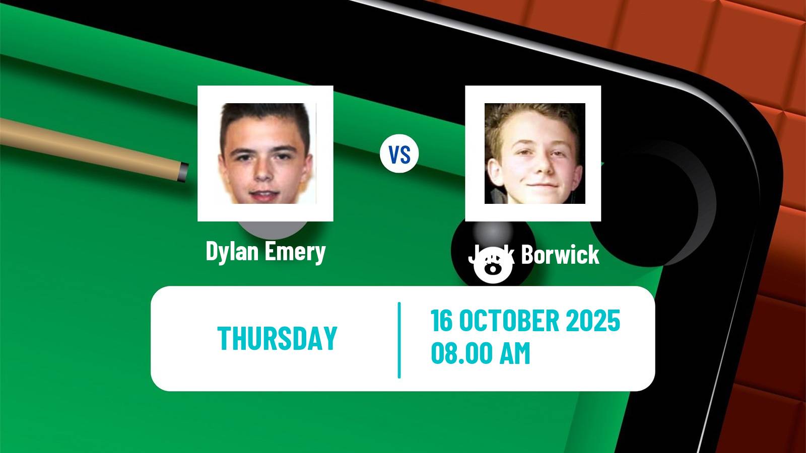 Snooker Scottish Open Dylan Emery - Jack Borwick