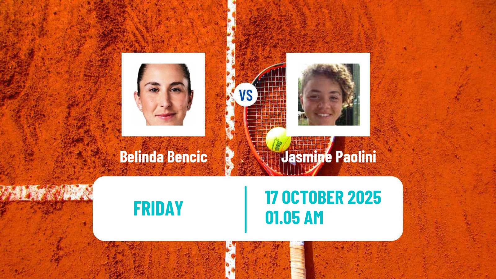 Tennis WTA Ningbo Belinda Bencic - Jasmine Paolini