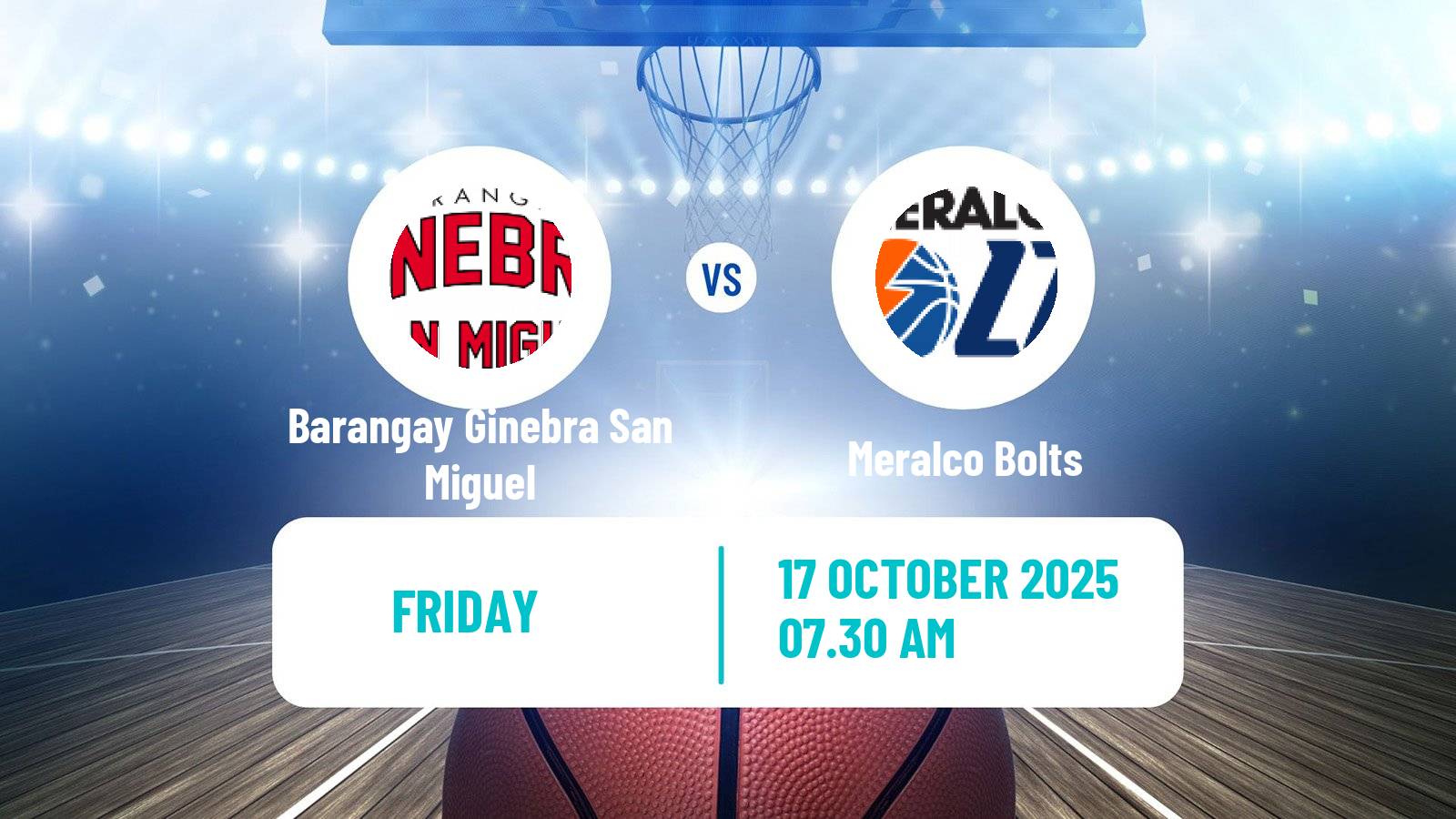 Basketball Philippines Cup Barangay Ginebra San Miguel - Meralco Bolts