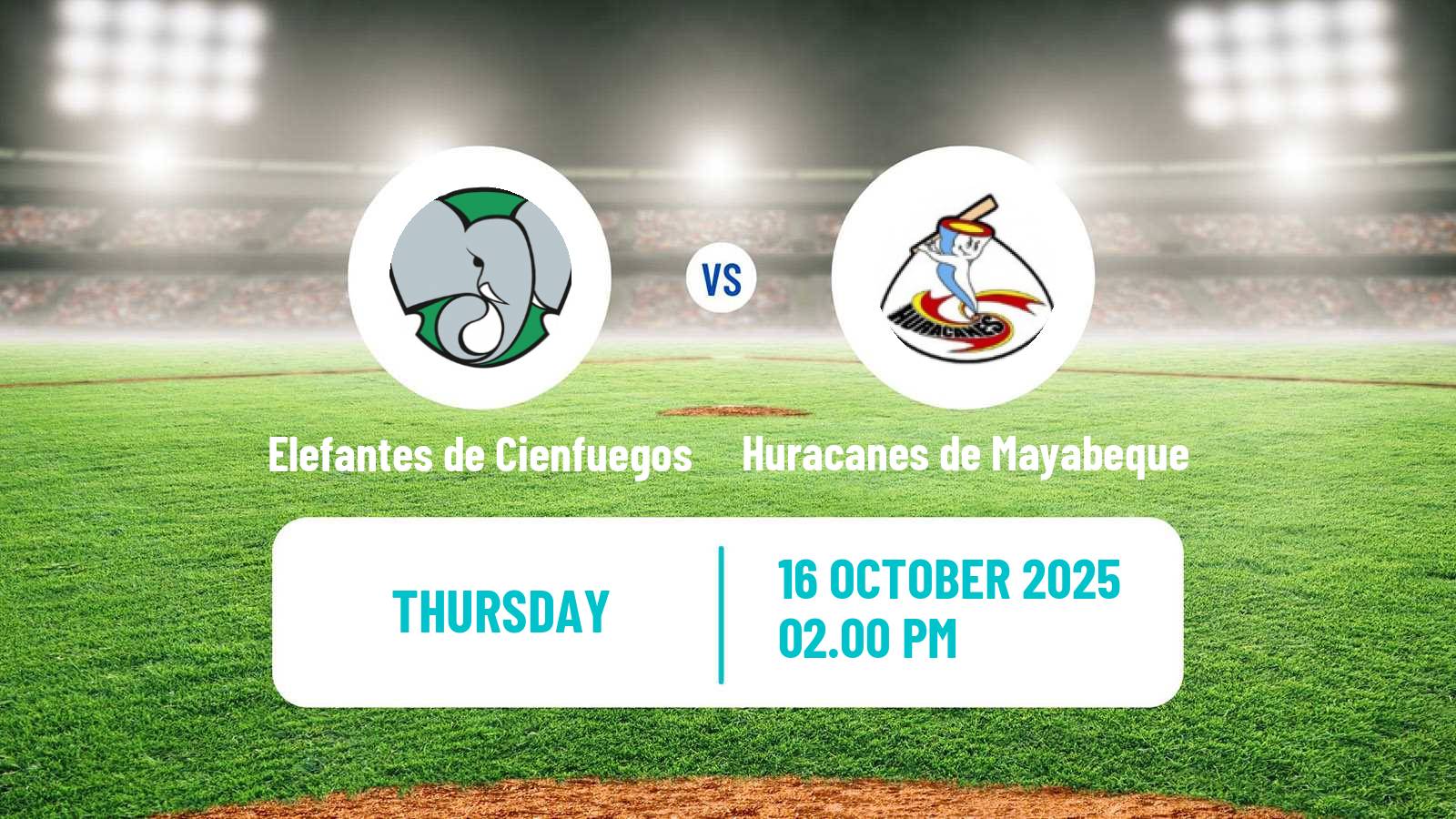 Baseball Cuba Serie Nacional Baseball Elefantes de Cienfuegos - Huracanes de Mayabeque