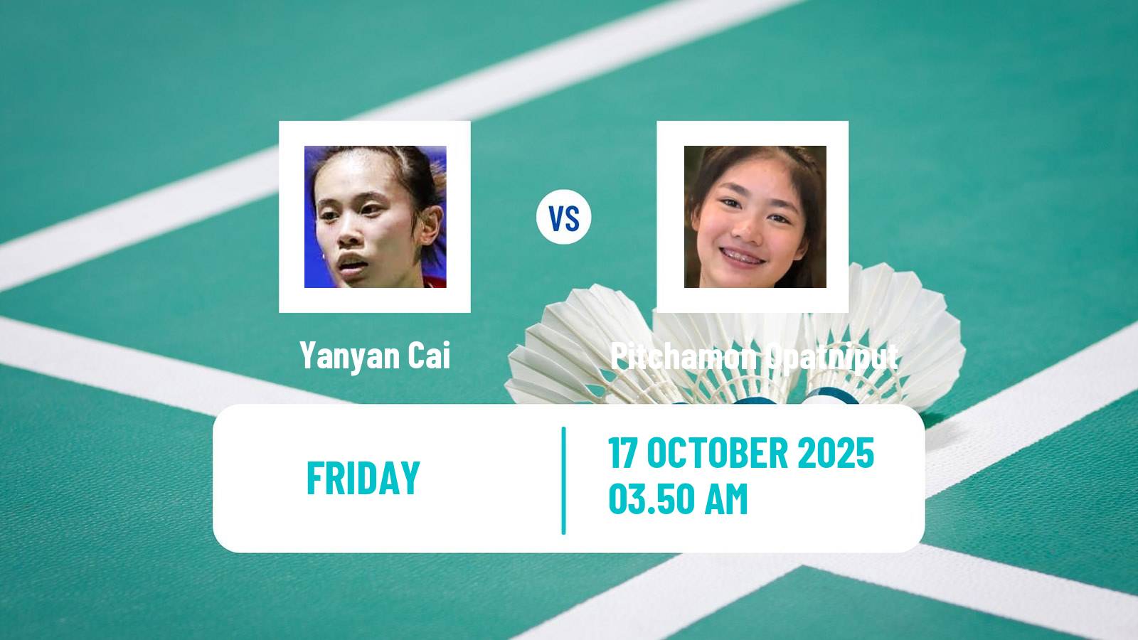 Badminton BWF World Tour Kl Masters Malaysia Super 100 Women Yanyan Cai - Pitchamon Opatniput