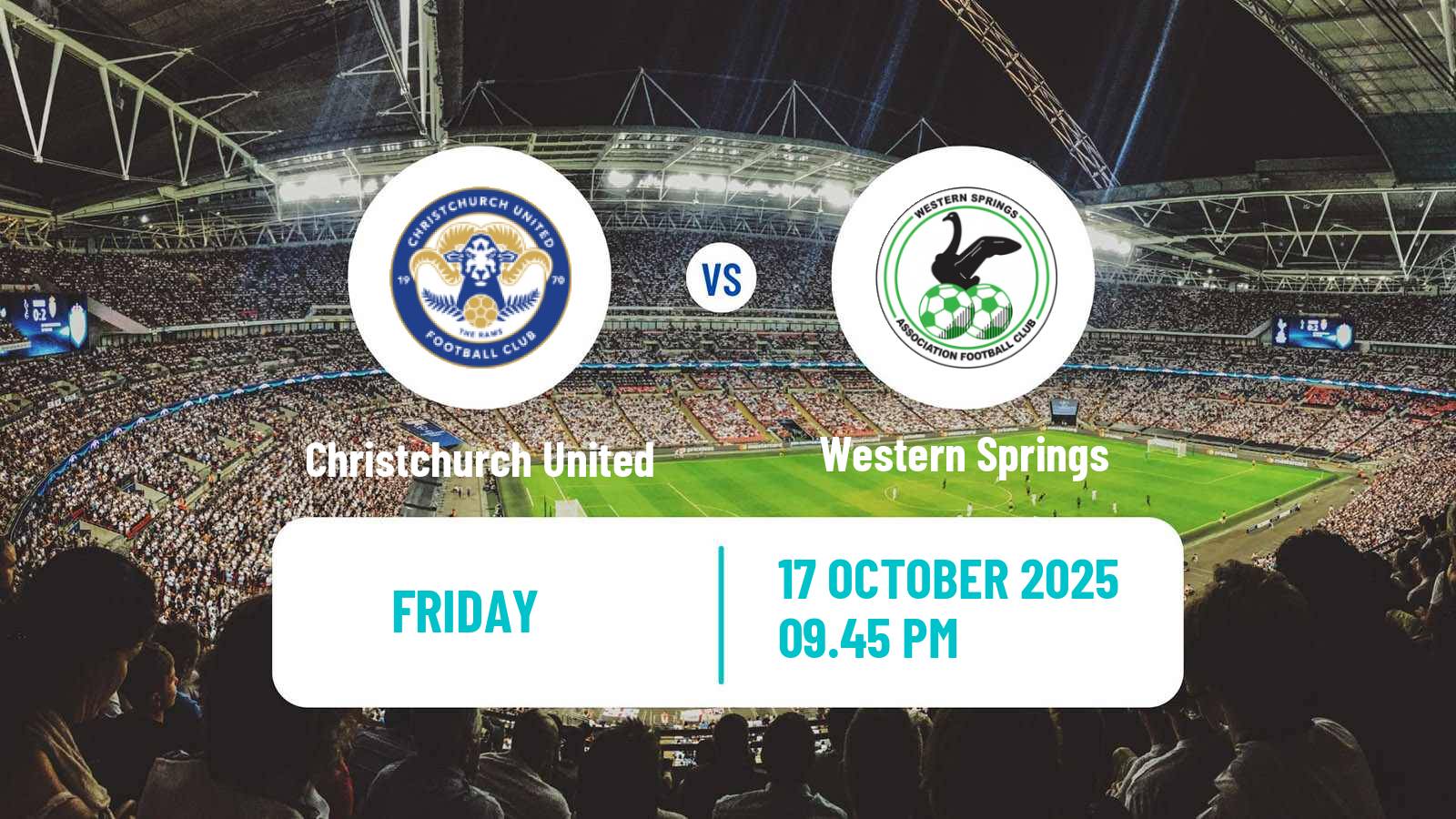 Football New Zealand National League Christchurch United - Western Springs