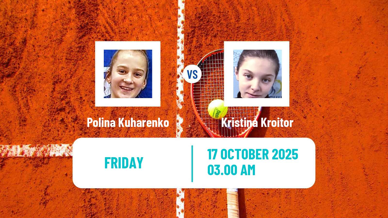 Tennis ITF W15 Sharm Elsheikh 15 Women Polina Kuharenko - Kristina Kroitor