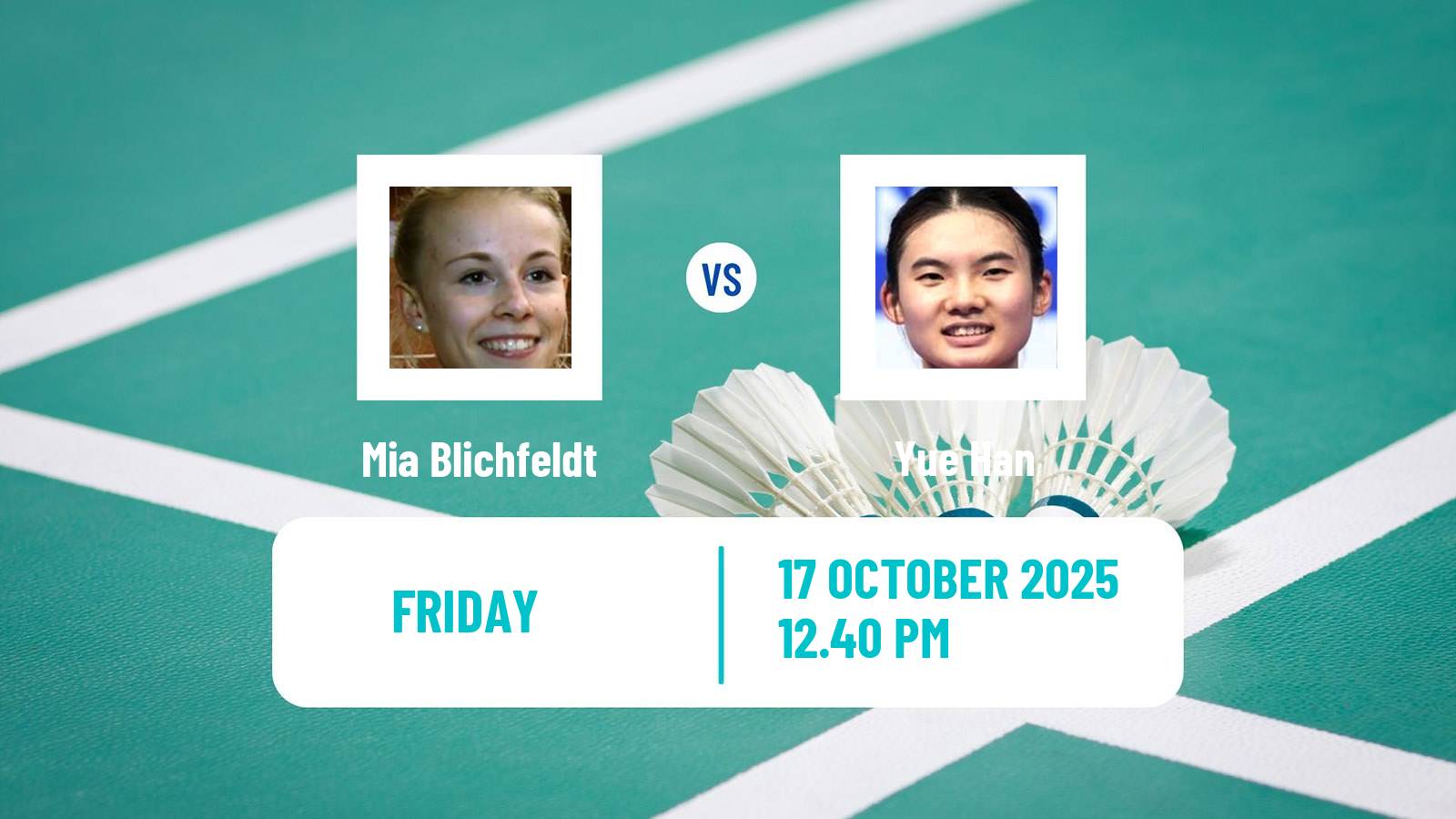 Badminton BWF World Tour Denmark Open Women Mia Blichfeldt - Yue Han