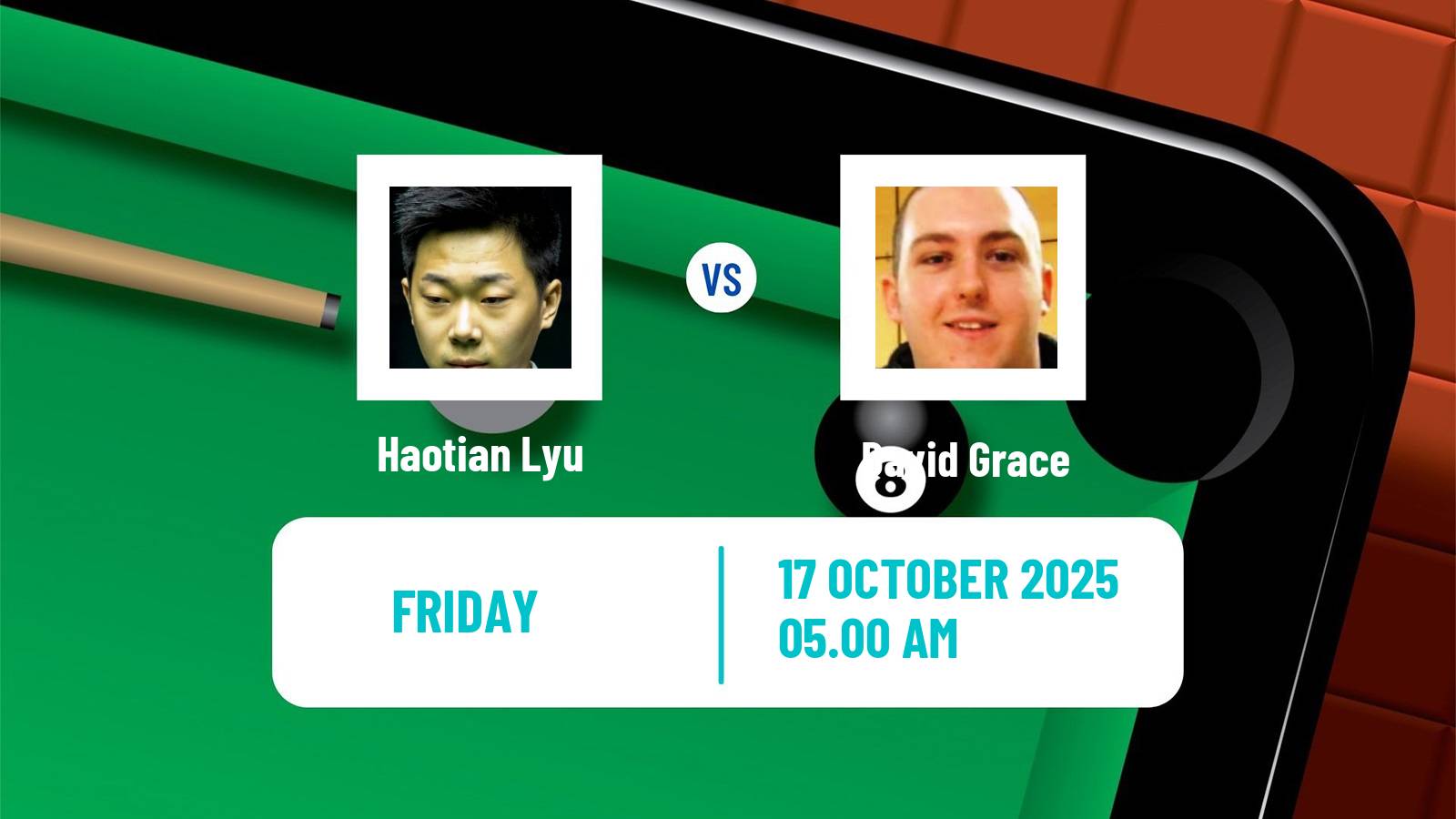 Snooker Scottish Open Haotian Lyu - David Grace