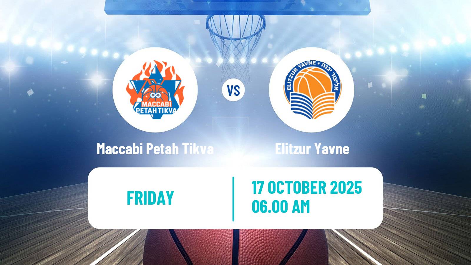 Basketball Israeli Liga Leumit Basketball Maccabi Petah Tikva - Elitzur Yavne