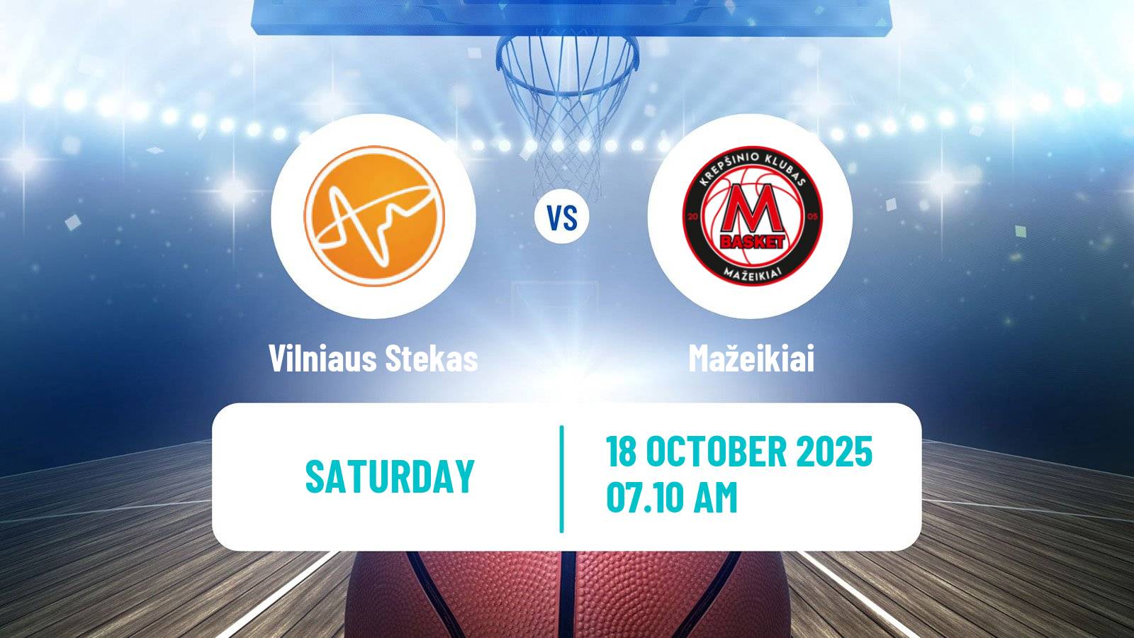 Basketball Lietuvos NKL Vilniaus Stekas - Mažeikiai