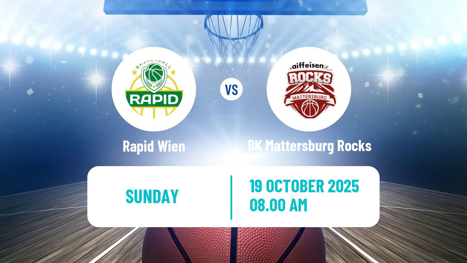Basketball Austrian Zweite Liga Basketball Rapid Wien - BK Mattersburg Rocks