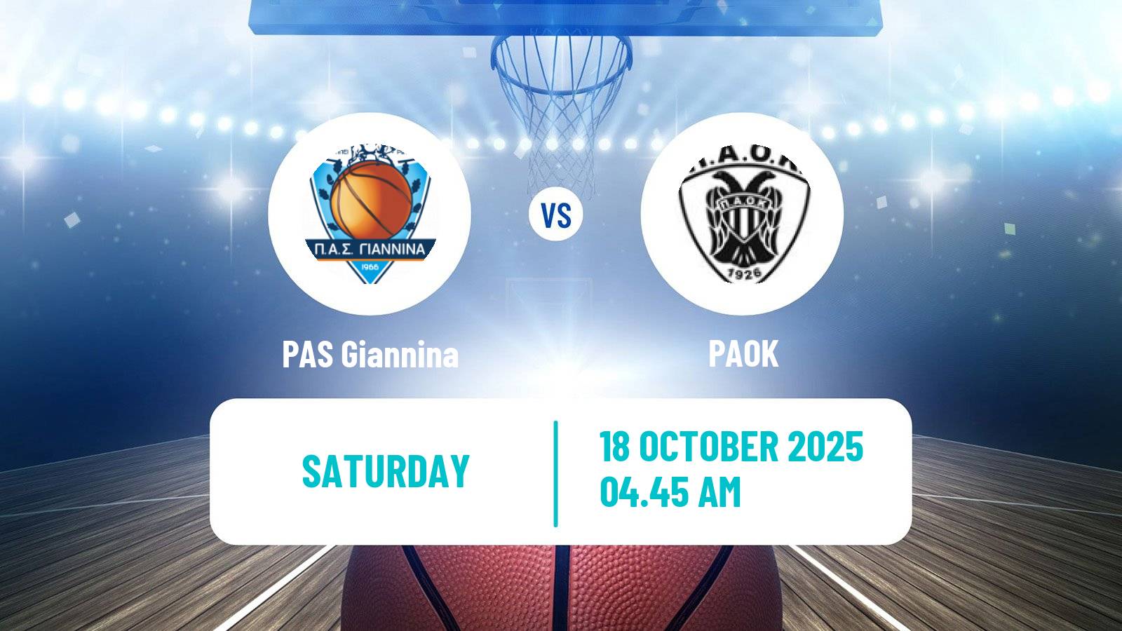 Basketball Greek Basket League A1 Women PAS Giannina - PAOK