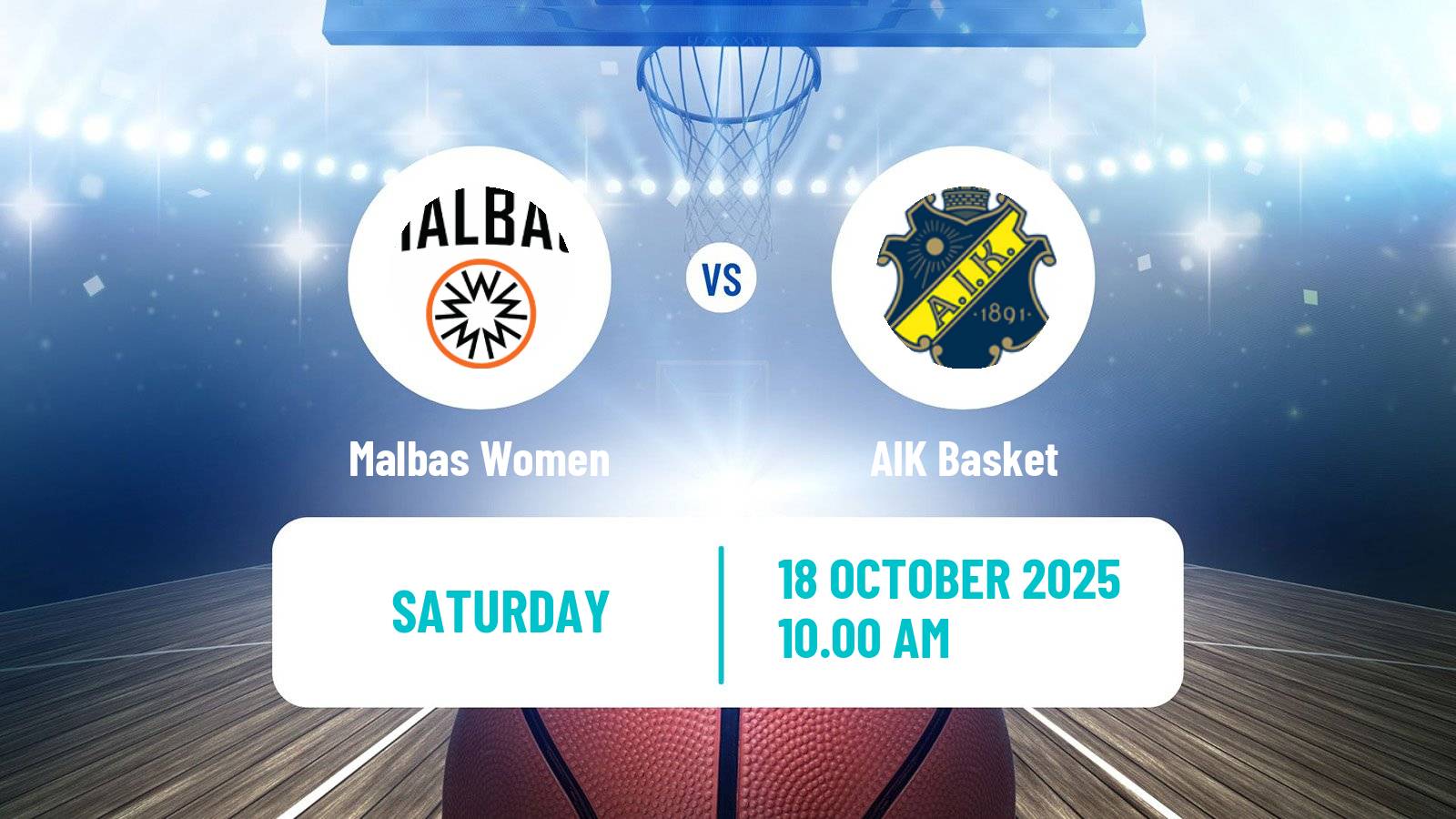 Basketball Swedish Basketligan Women Malbas - AIK Basket
