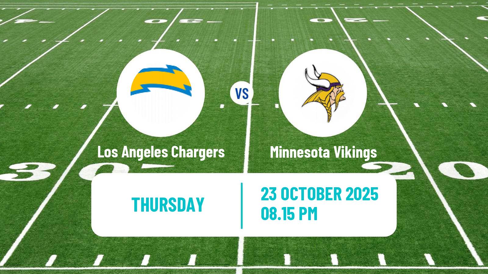 American football NFL Los Angeles Chargers - Minnesota Vikings