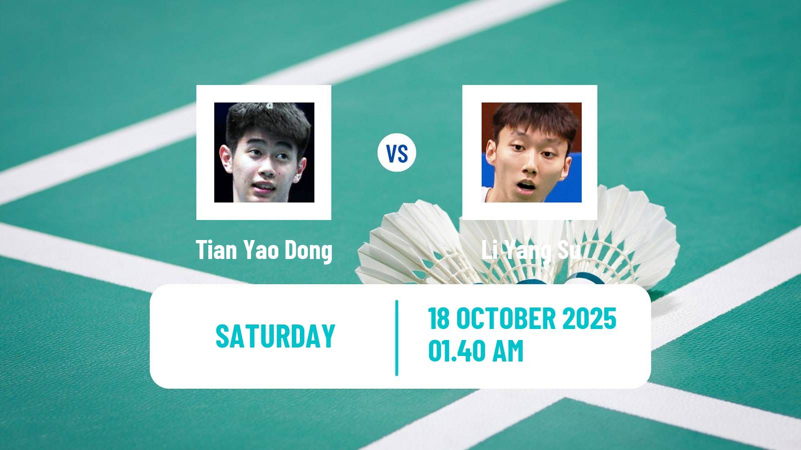 Badminton BWF World Tour Kl Masters Malaysia Super 100 Men Tian Yao Dong - Li Yang Su