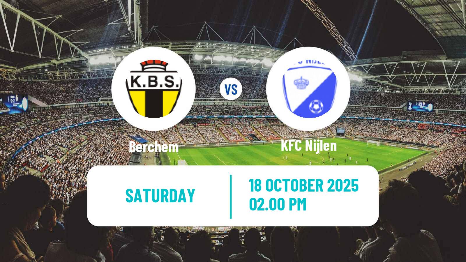 Football Belgian Second Amateur Division Group B Berchem - Nijlen