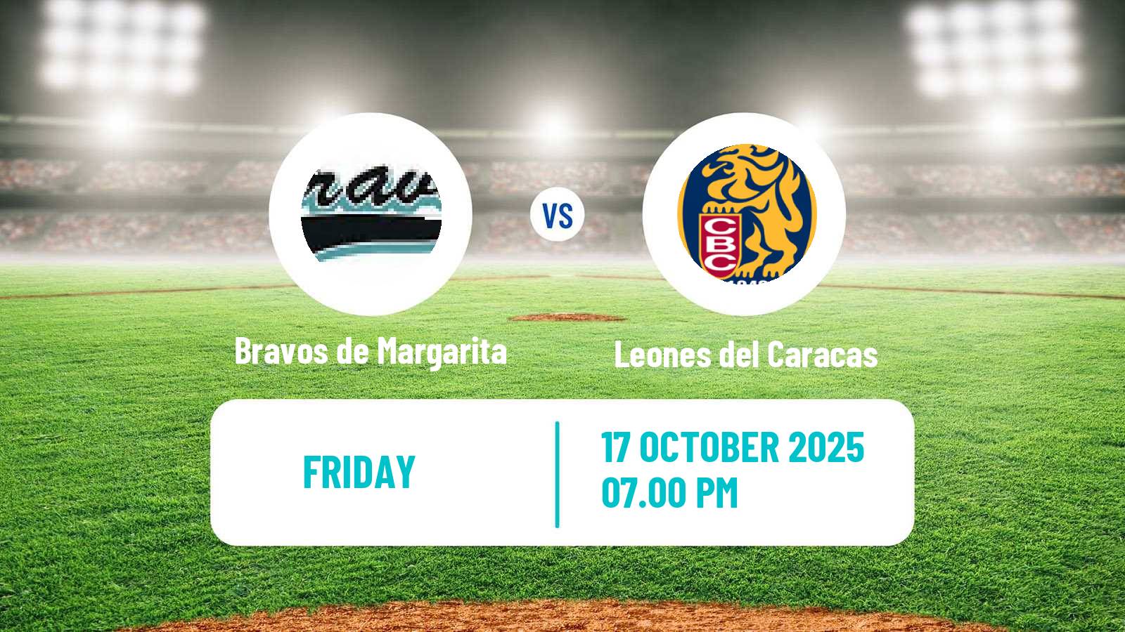 Baseball Venezuelan LVBP Bravos de Margarita - Leones del Caracas