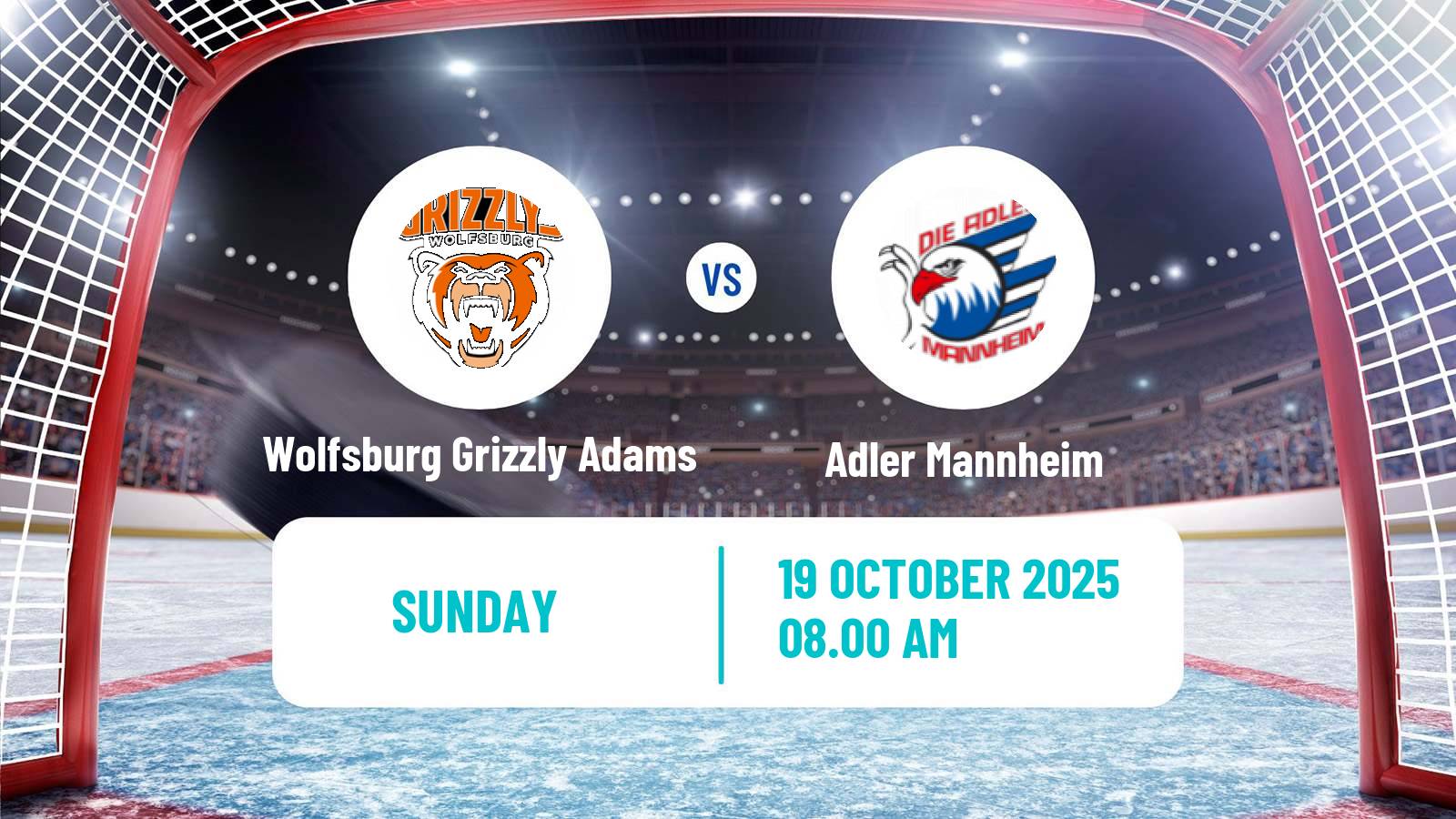 Hockey German Ice Hockey League Wolfsburg Grizzly Adams - Adler Mannheim